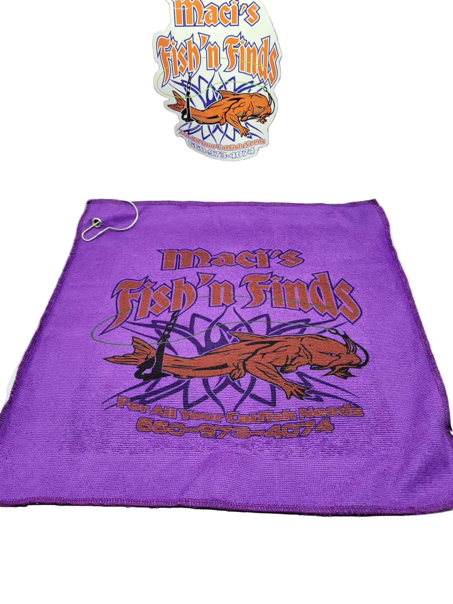 Maci's Fish 'n Finds Bait Towels w/clips 9 colors 16"x16"