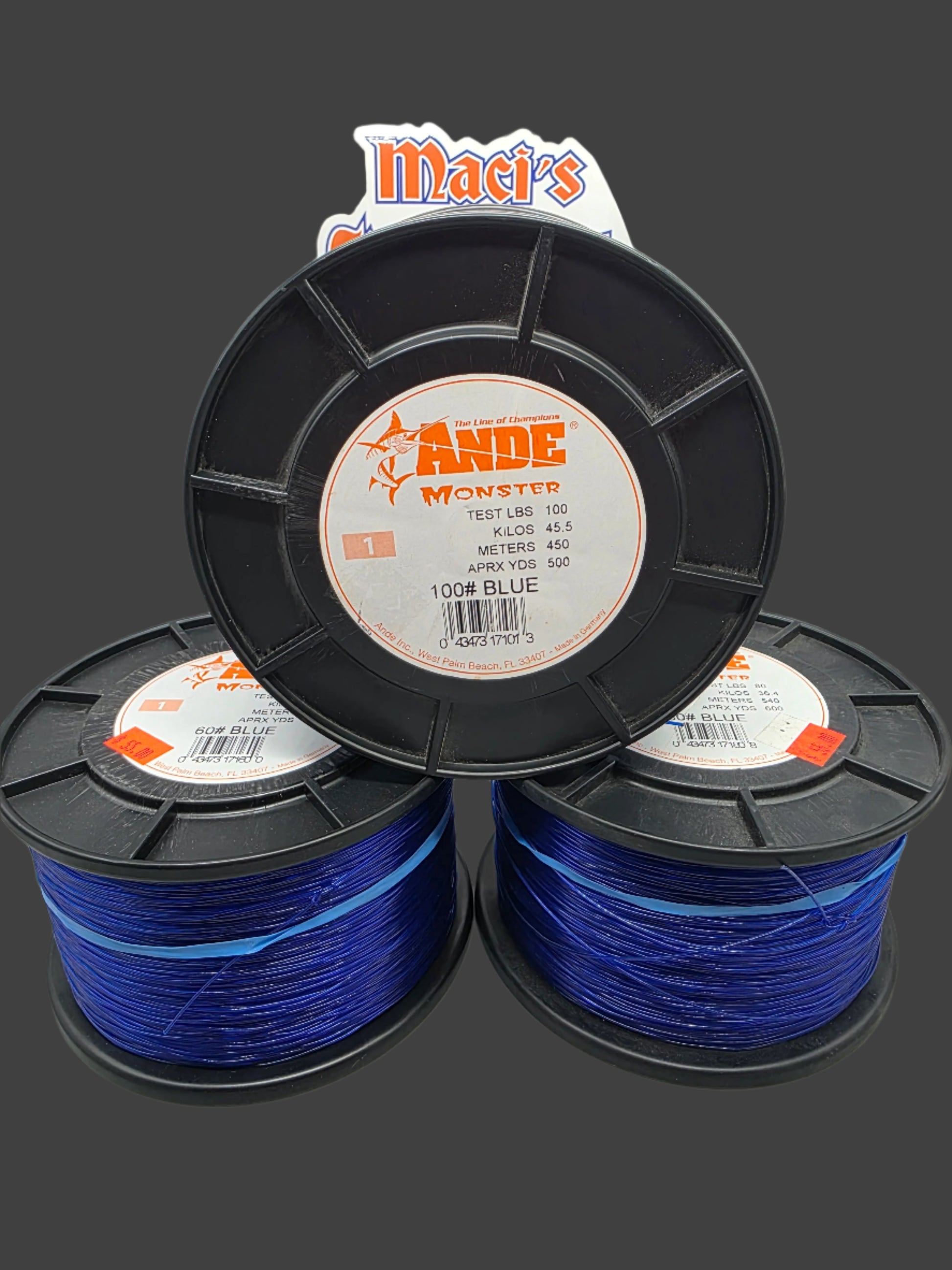 Ande Monster Fishing line  Blue or Yellow 20# 30# 40# 50# 60# 80# 100#