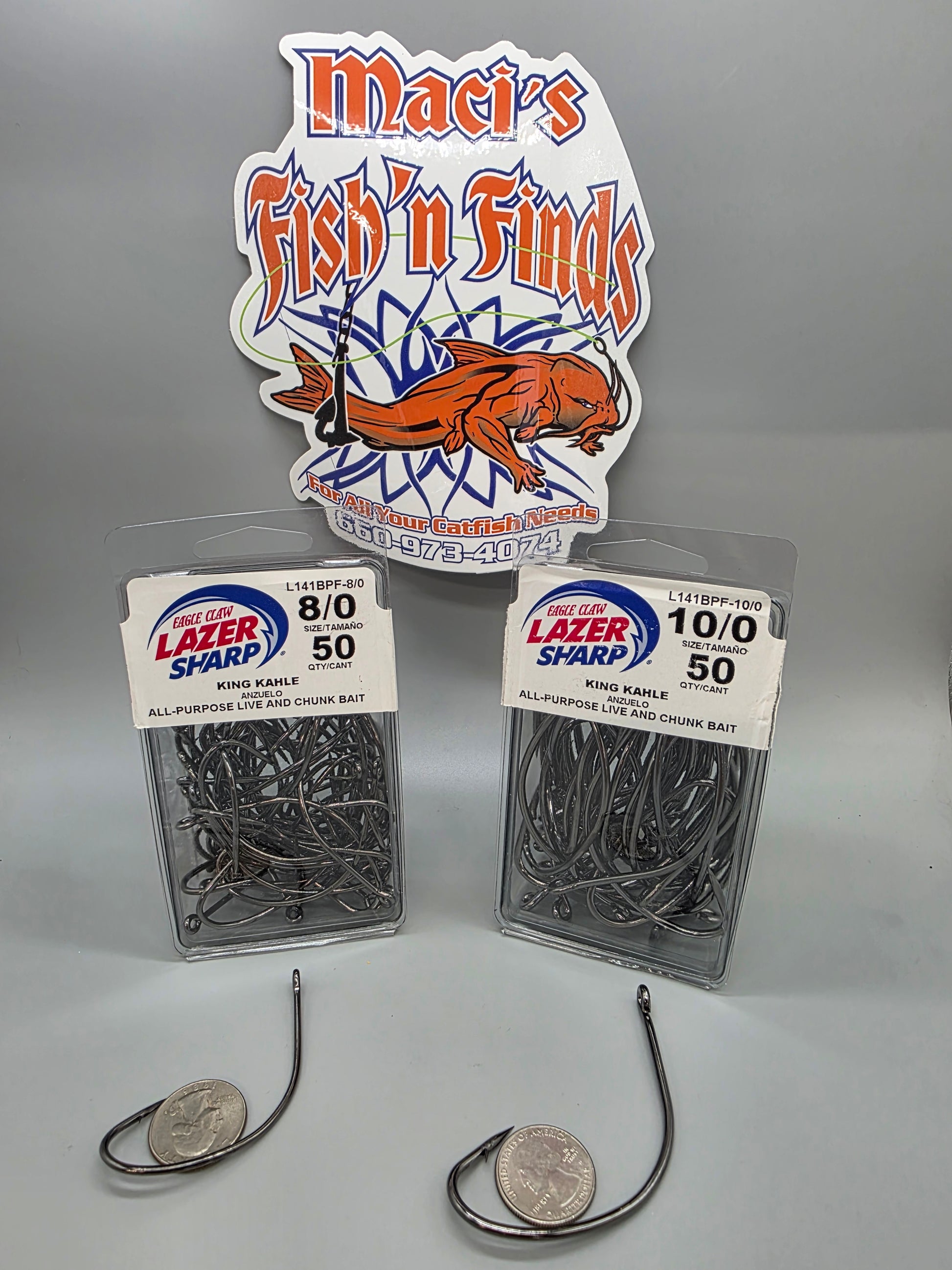 Eagle Claw Lazer Sharp King Kahle 8/0 10/0 L141BPF 50 pks