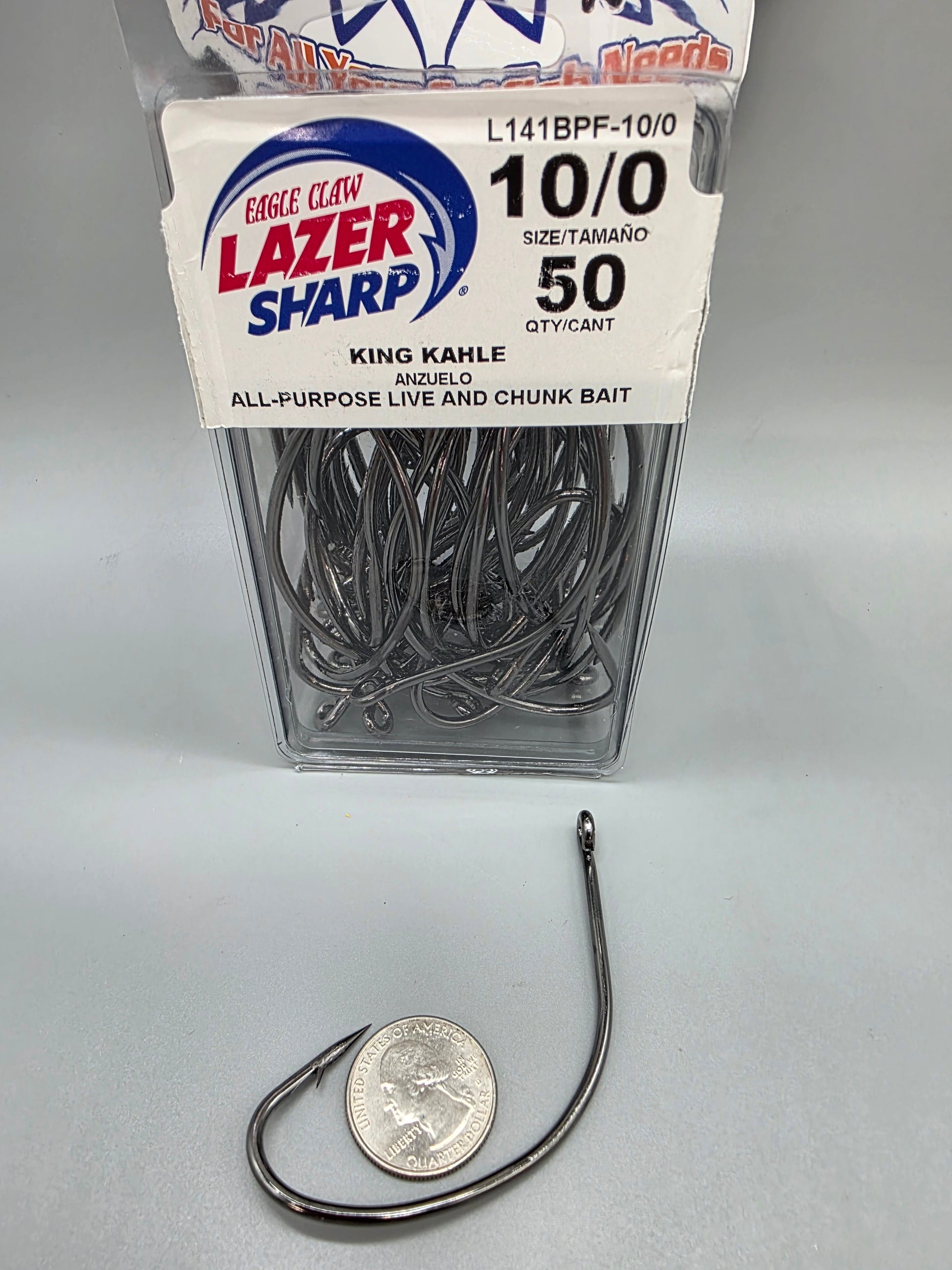 Eagle Claw Lazer Sharp King Kahle 8/0 10/0 L141BPF 50 pks
