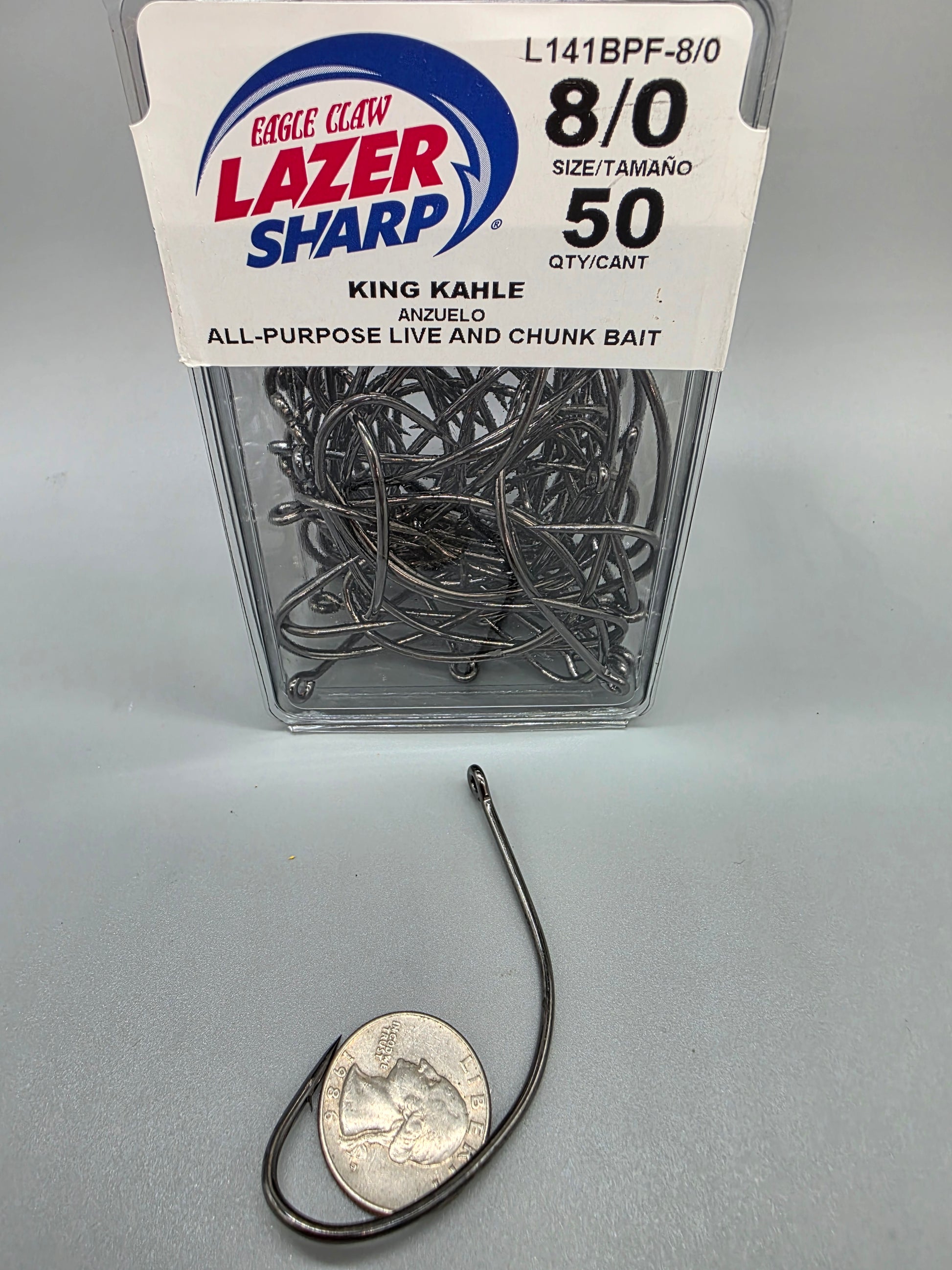 Eagle Claw Lazer Sharp King Kahle 8/0 10/0 L141BPF 50 pks