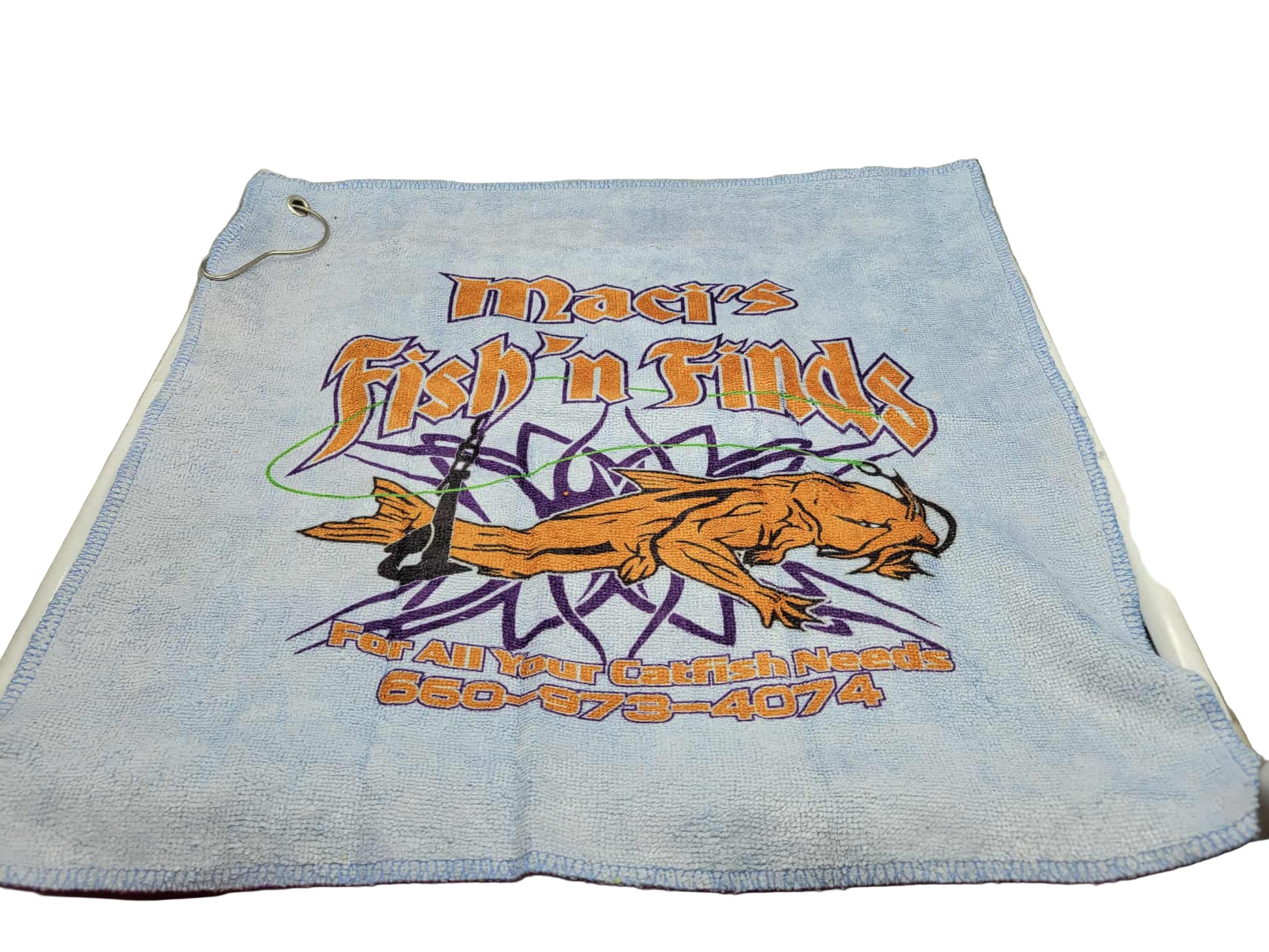 Maci's Fish 'n Finds Bait Towels w/clips 9 colors 16"x16"