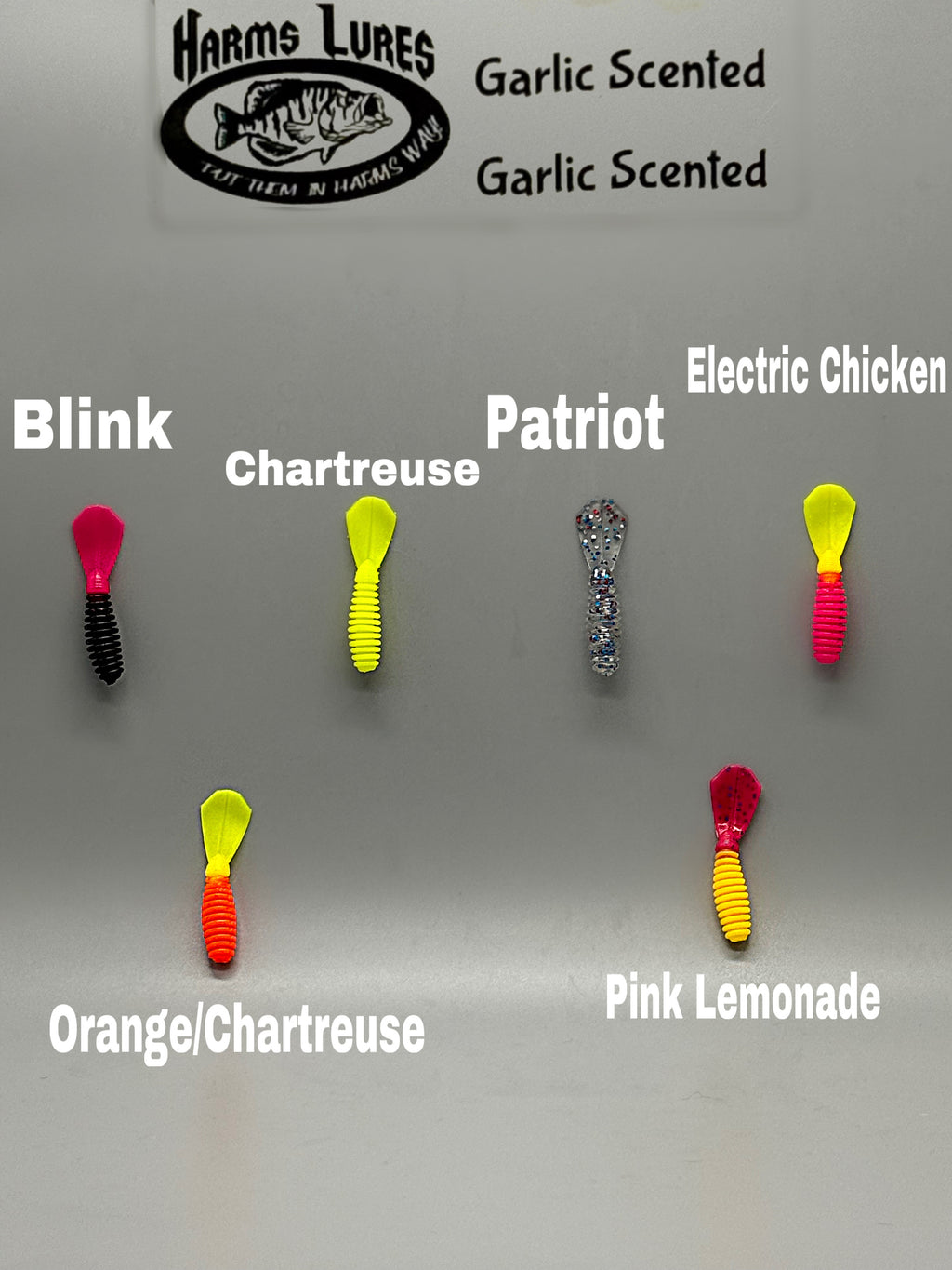 2" Harms Beaver Tail Crappie Lure (bodies) 10 pack Garlic Scented