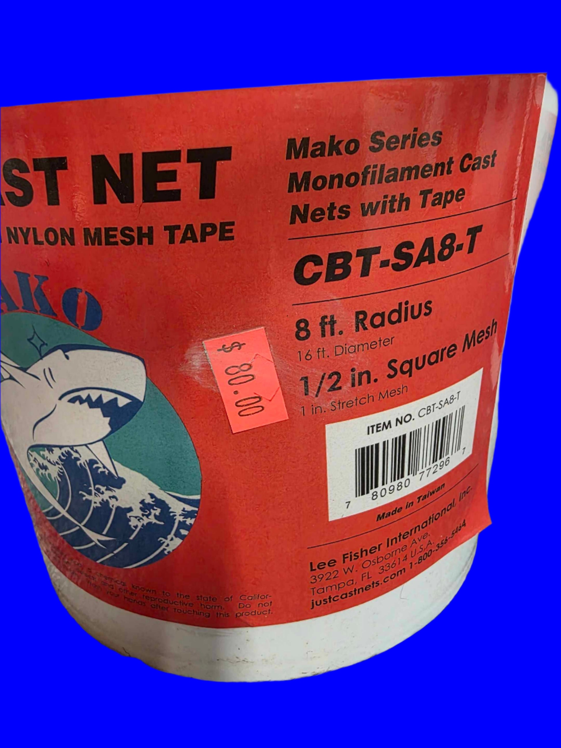 Mako 1/2" mesh with Nylon mesh tape Cast Net
