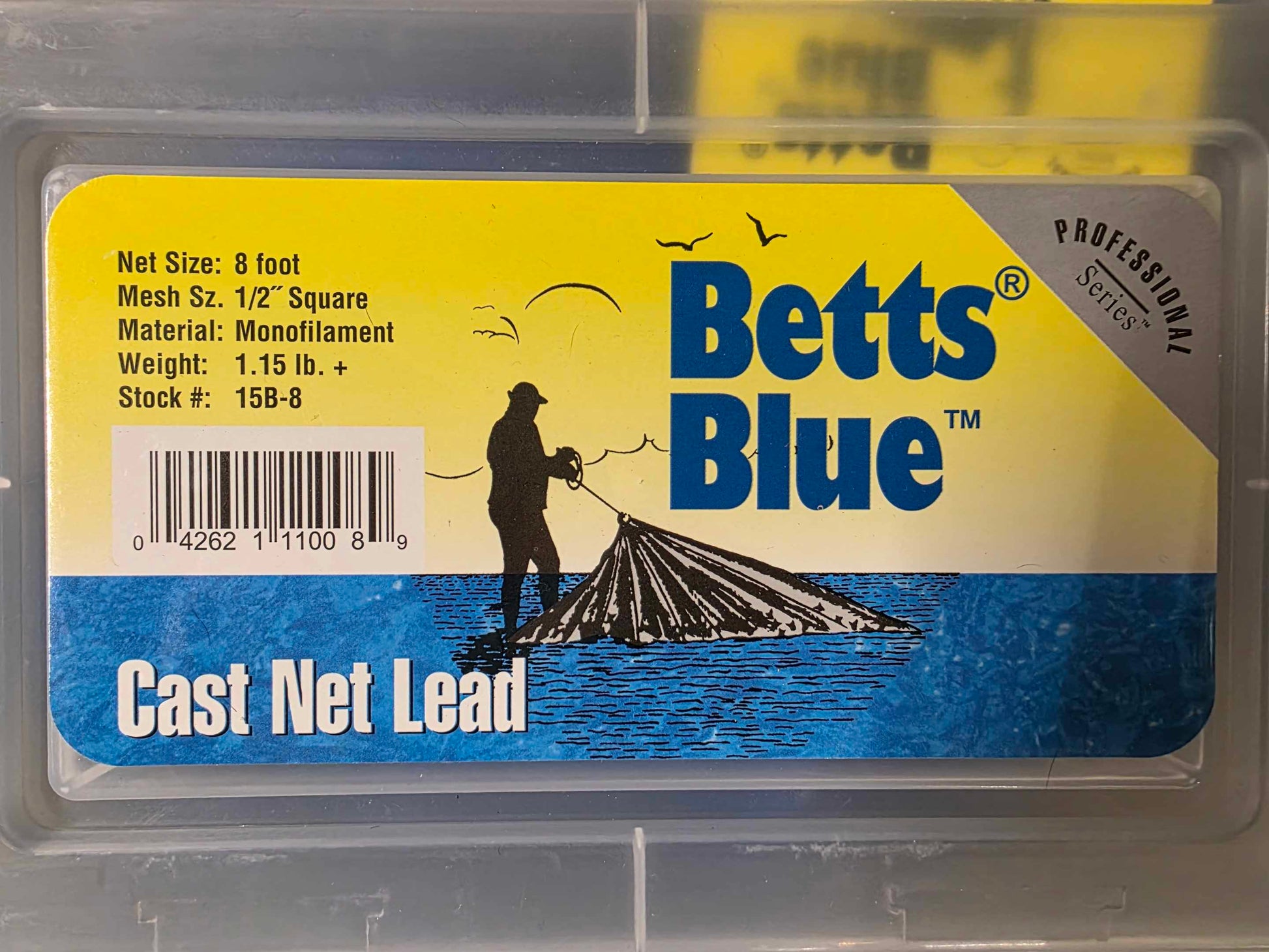 Betts Blue 8' with 1/2" mesh Cast Net