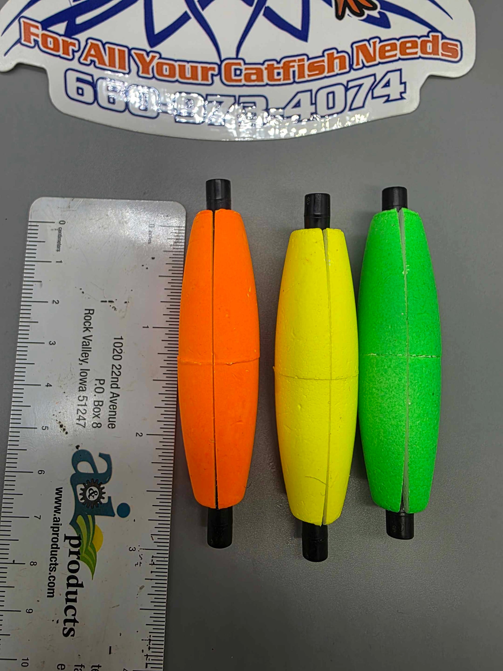 Fishing Cigar Floats 3", 2.5", 2" Slotted
