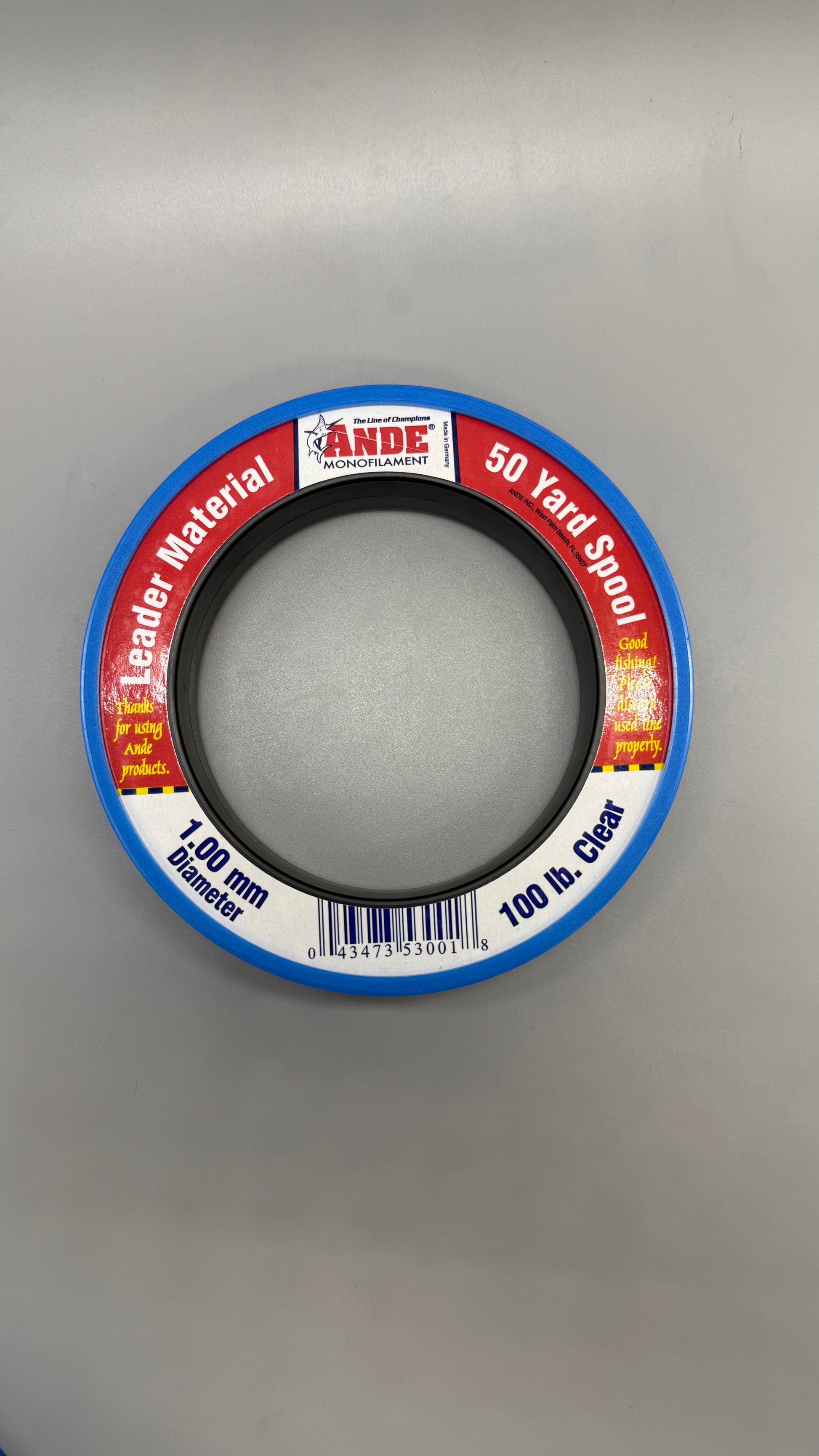 ANDE Premium Leader Line Wrist Spool 60# 80# 100# Monofilament 50 yards