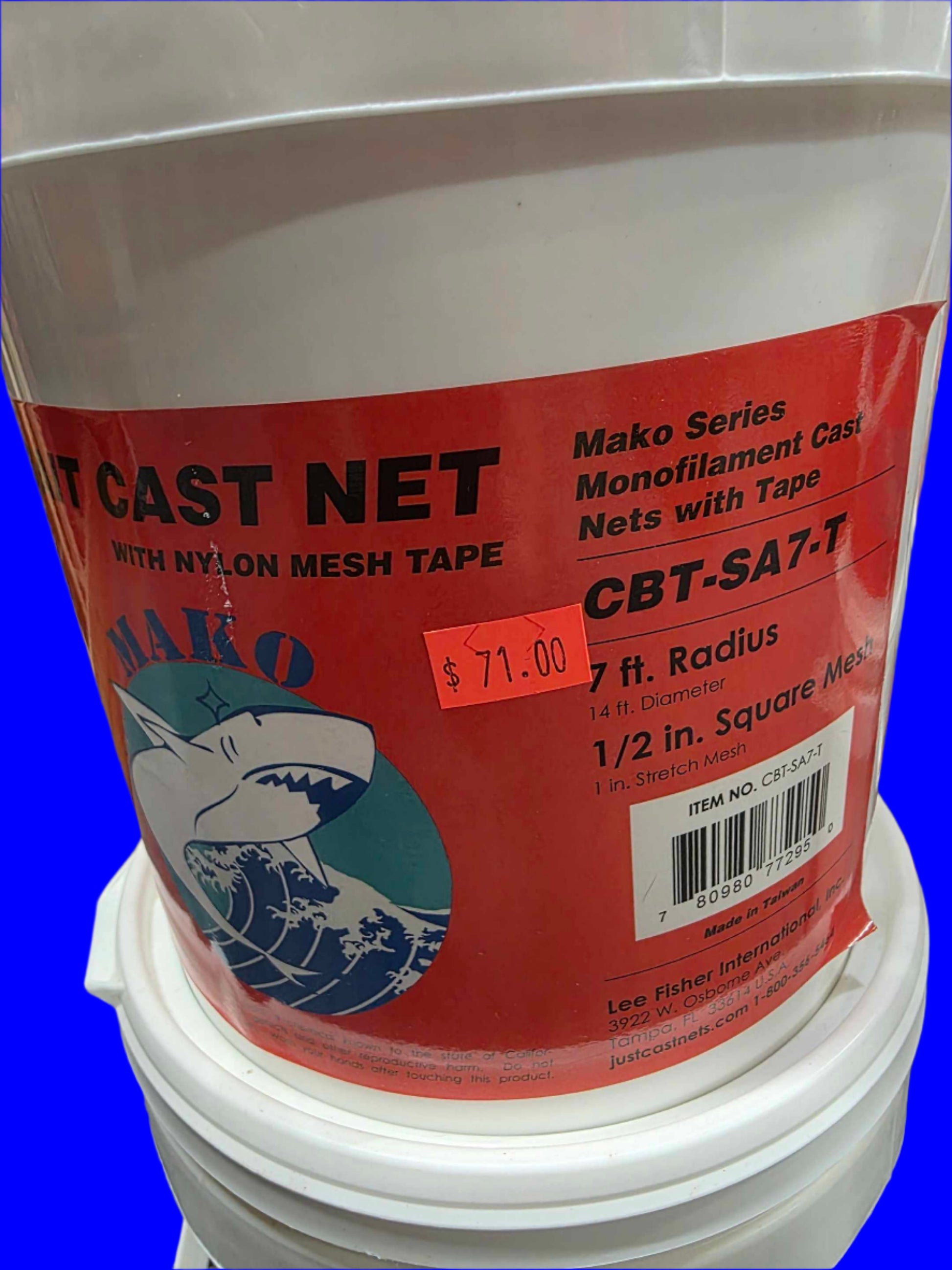 Mako 1/2" mesh with Nylon mesh tape Cast Net
