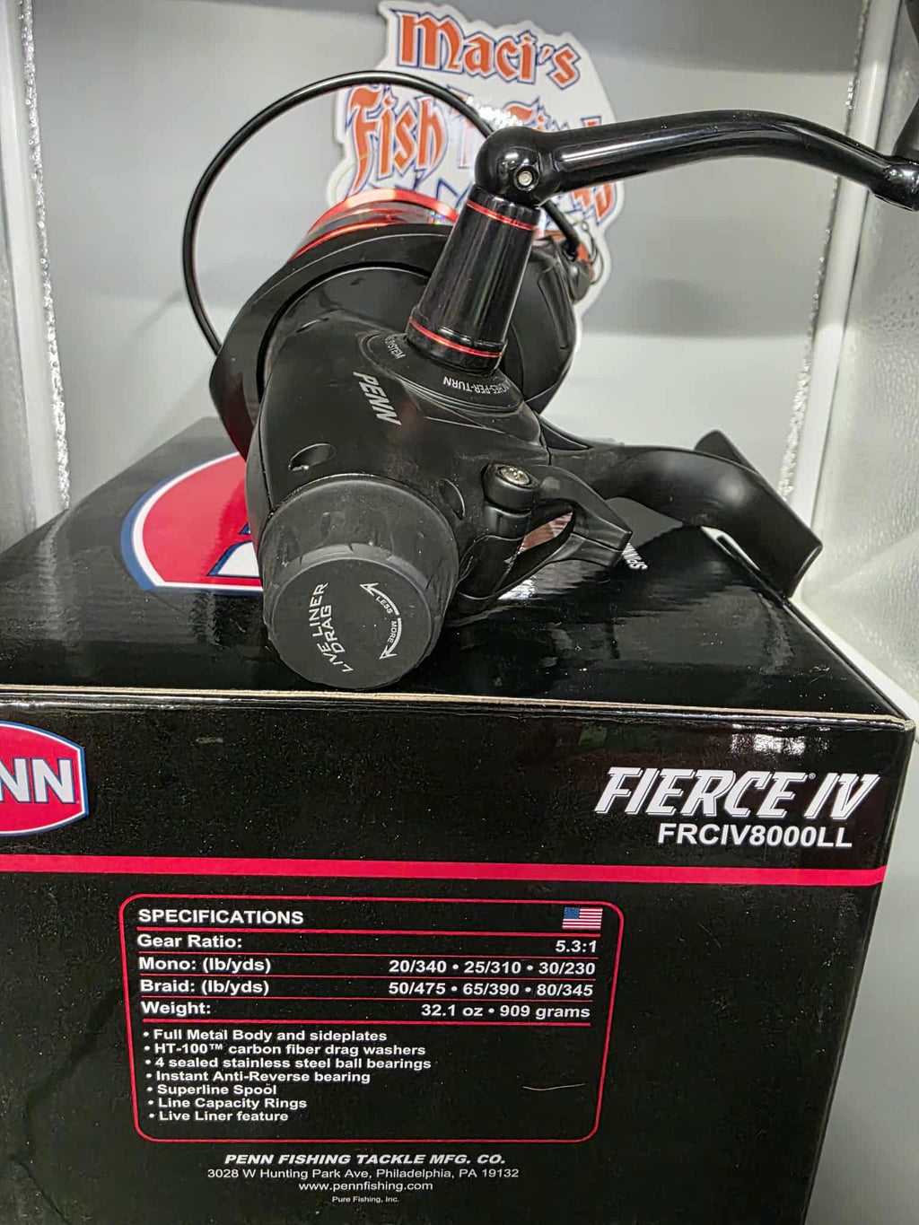 Penn Fierce IV 8000LL spinning reel rh/lh FRCIV8000LL