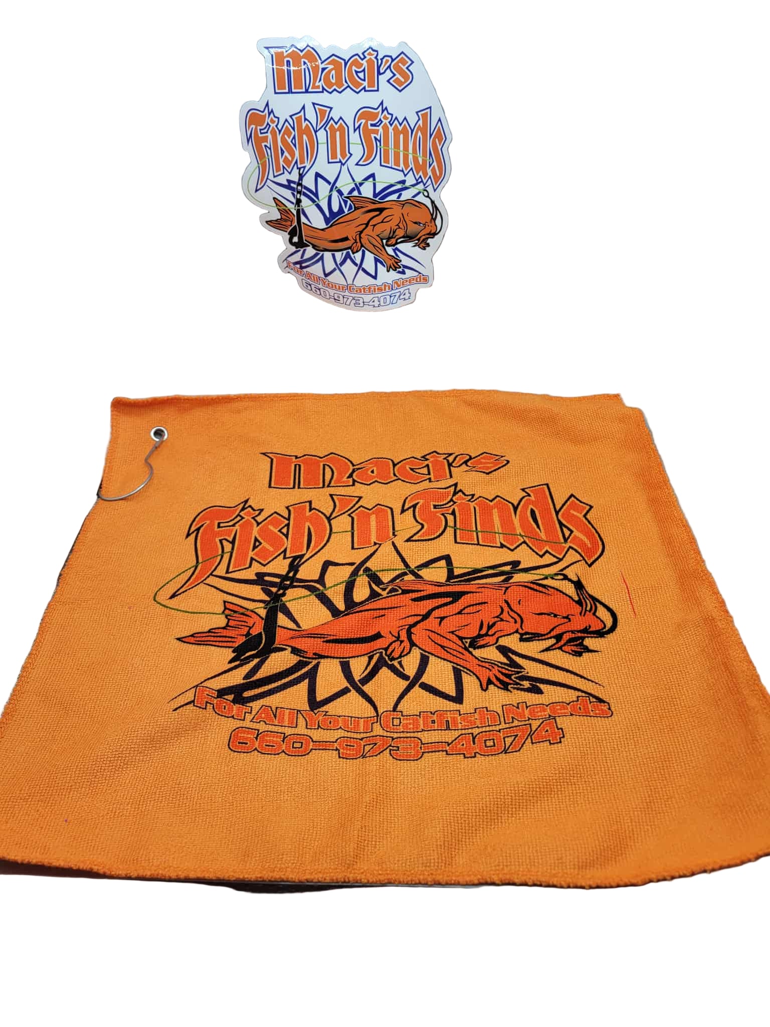 Maci's Fish 'n Finds Bait Towels w/clips 9 colors 16"x16"