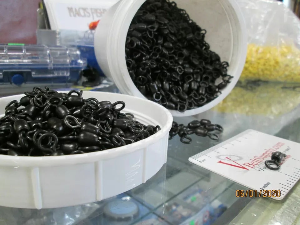 USA Made 2/0 or 4/0 Rosco Barrel Swivels 225# or 350# test Catfish, Blue Cat, Flathead