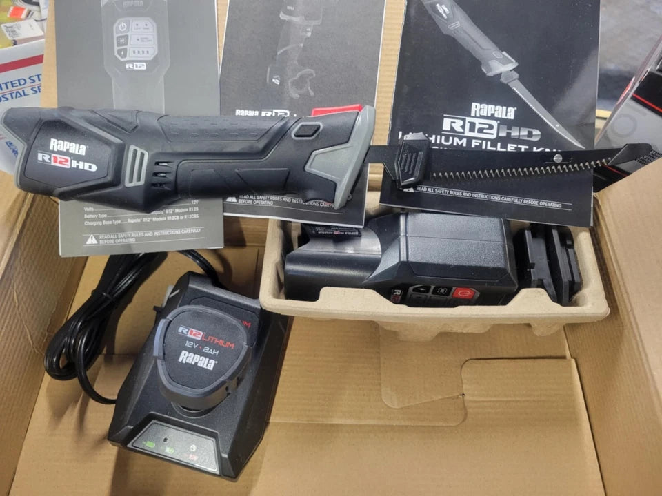 Rapala R12FKSLLAK R12 Lithium Tool Kit Fillet, Lantern, Aerator, Battery, Charger