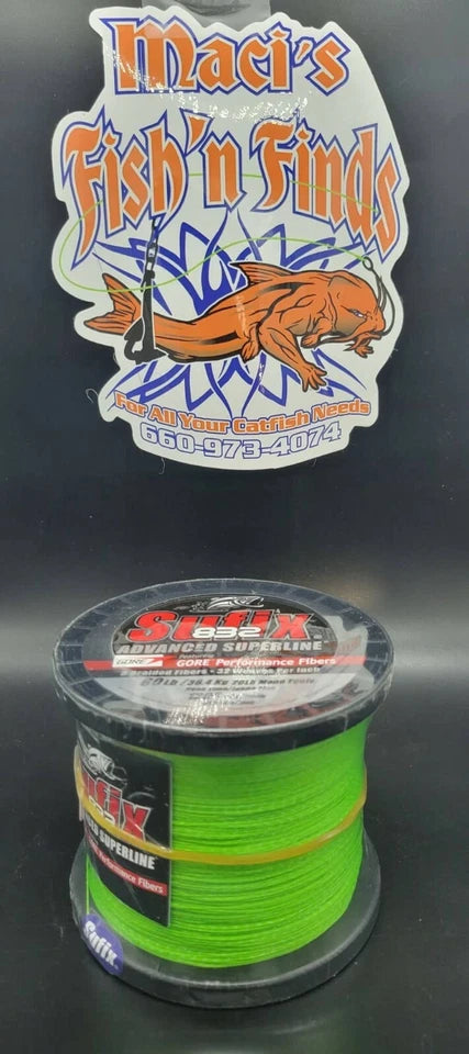 Sufix 832 Adv Superline Braid 65 lb or 80 lb 1200 yds Various colors 65# 80#