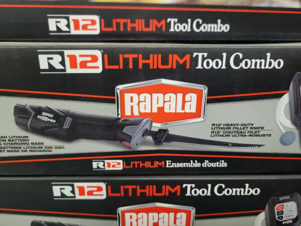 Rapala R12FKSLLAK R12 Lithium Tool Kit Fillet, Lantern, Aerator, Battery, Charger