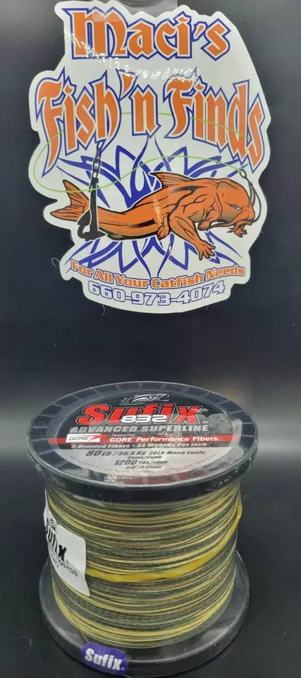 Sufix 832 Adv Superline Braid 65 lb or 80 lb 1200 yds Various colors 65# 80#